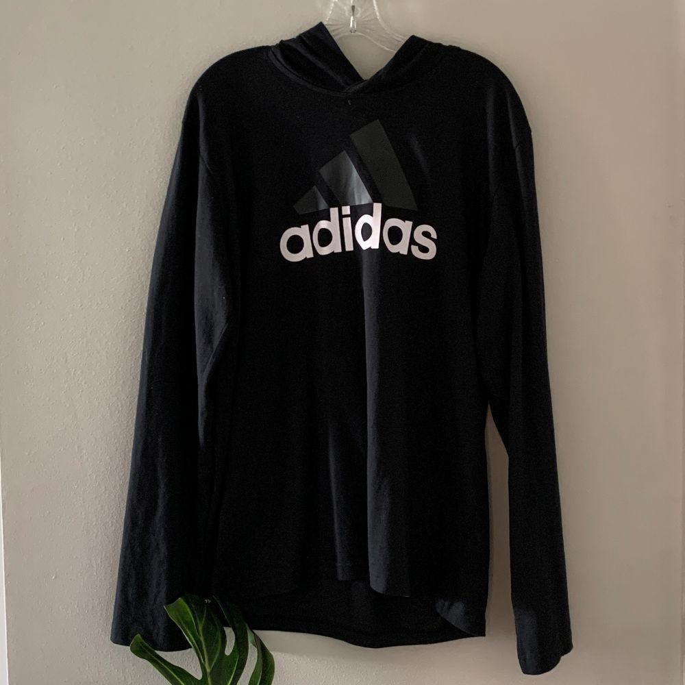 Adidas Black Trefoil Hoodie Large